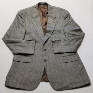 Ralph Ralph Lauren 42R Sport Coat Brown Herringbone Silk Wool Jacket 2 Button